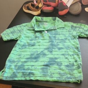Green Striped Kids Polo Shirt XS (4/5)